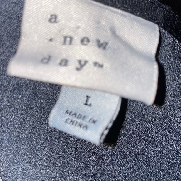 A New Day Black Floral Print Long Sleeve lined Dress - Picture 6 of 6